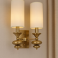 HDC Imperial Ivory Dual Light Wall Sconce with Sculpted Gold Accent