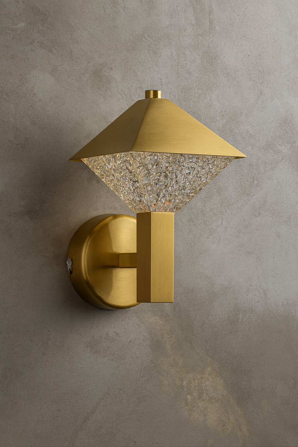 HDC 6W Decorative Crystal Golden Frost Prism LED Wall Light