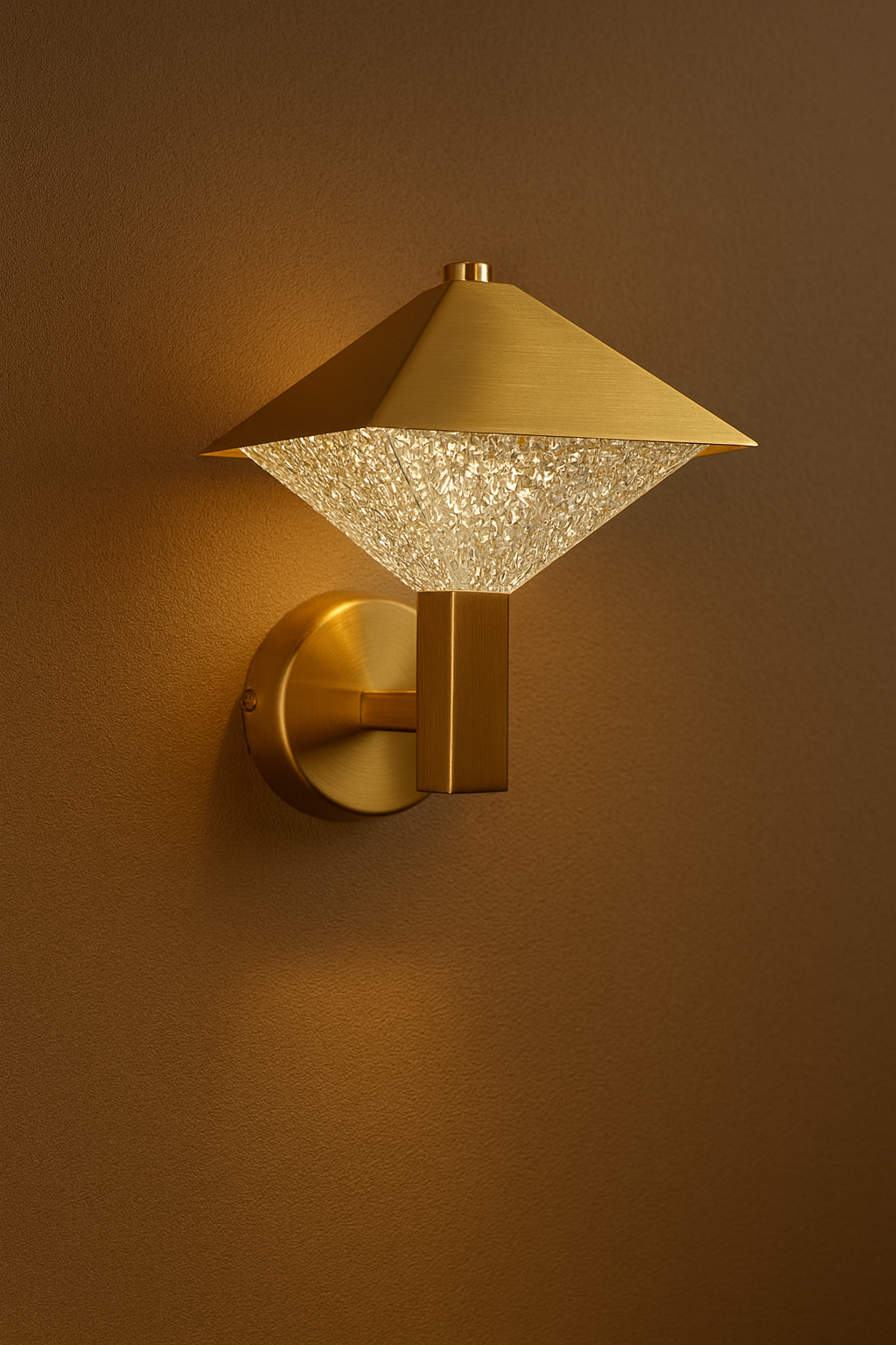 HDC 6W Decorative Crystal Golden Frost Prism LED Wall Light