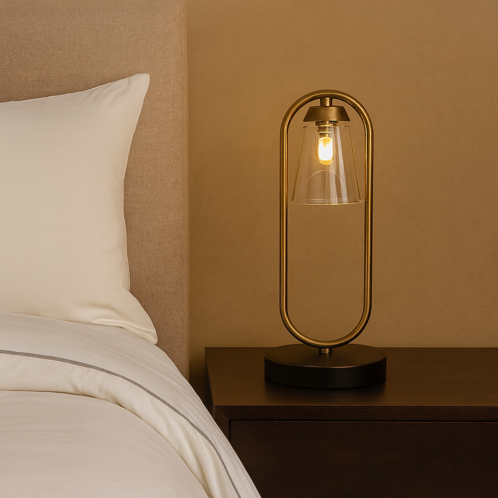 HDC copper table lamp bedroom bedside lamp