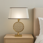 Hdc Modern Luxury Metal Golden Table Lamp With Fabric Lamp Shade