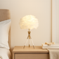 HDC Goose Feather LED Table Lamp Modern Bedside Study Lamp