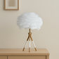 HDC Goose Feather LED Table Lamp Modern Bedside Study Lamp