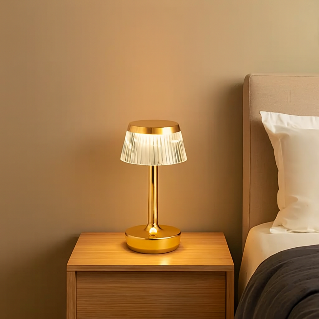 Hdc Mushroom Table Lamp Home Elegant Decorative Living Room Bedside Crystal Desk Lamp Hallway Lamp Living Room Cofe Bar for Bedroom - Champagne Gold