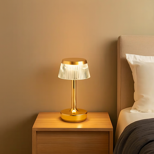 Hdc Mushroom Table Lamp Home Elegant Decorative Living Room Bedside Crystal Desk Lamp Hallway Lamp Living Room Cofe Bar for Bedroom - Champagne Gold