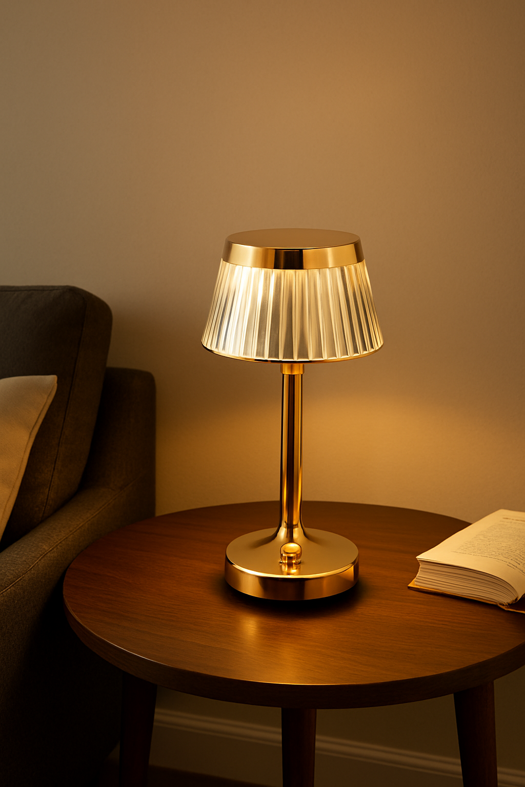 Hdc Mushroom Table Lamp Home Elegant Decorative Living Room Bedside Crystal Desk Lamp Hallway Lamp Living Room Cofe Bar for Bedroom - Champagne Gold