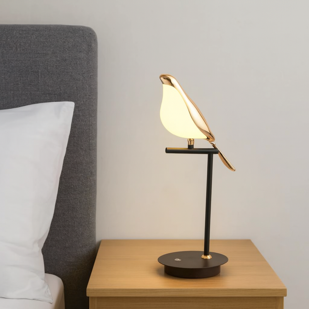 Hdc Bird Statue Table Home Decorations Bedside Table lamp for Bedroom Living Room Study