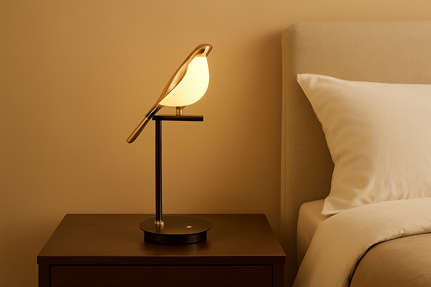 Hdc Bird Statue Table Home Decorations Bedside Table lamp for Bedroom Living Room Study