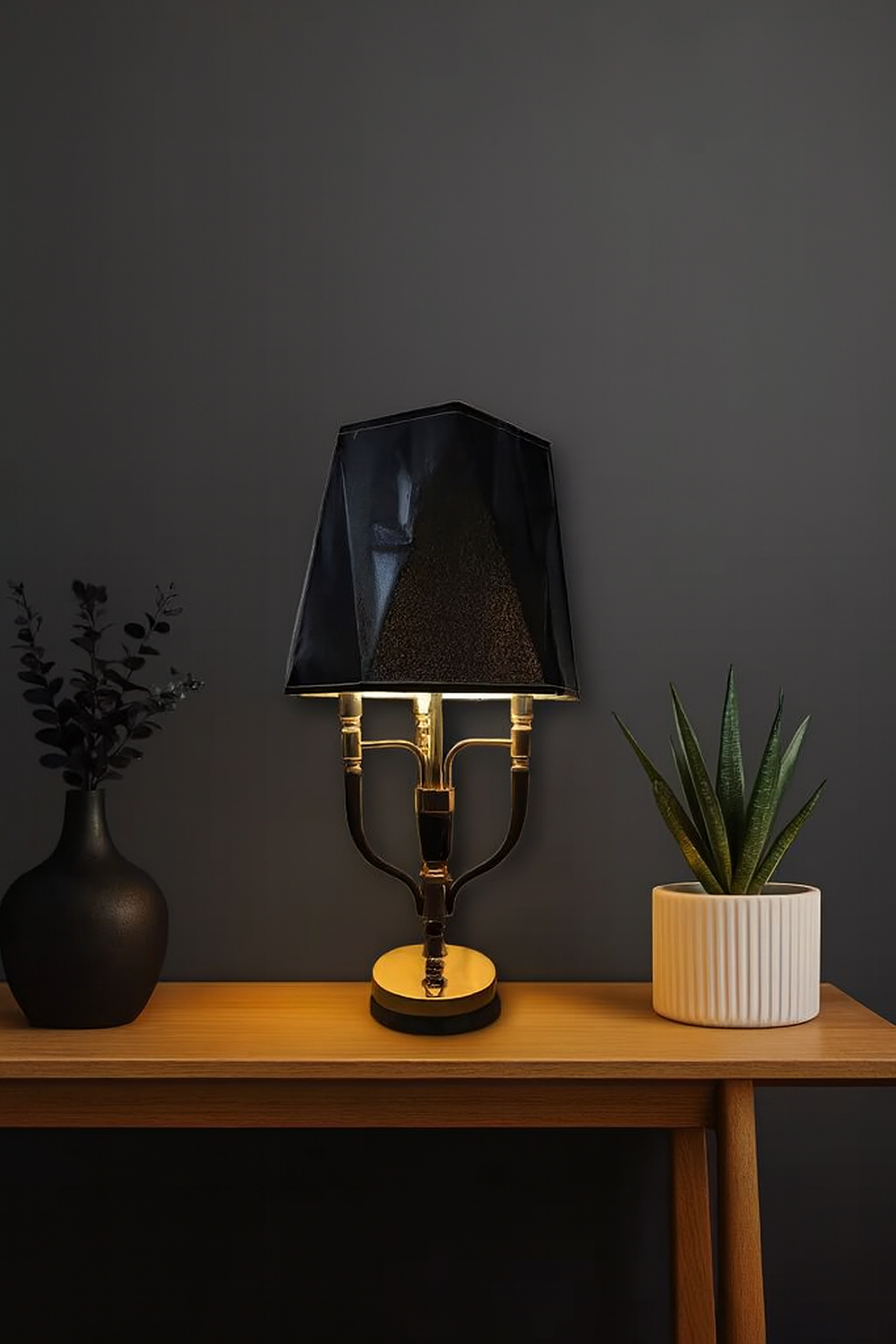 Hdc Fabric Shade Double Headed Floor Lamp