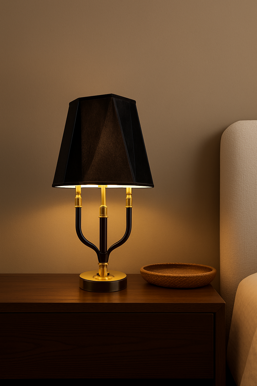 Hdc Fabric Shade Double Headed Floor Lamp