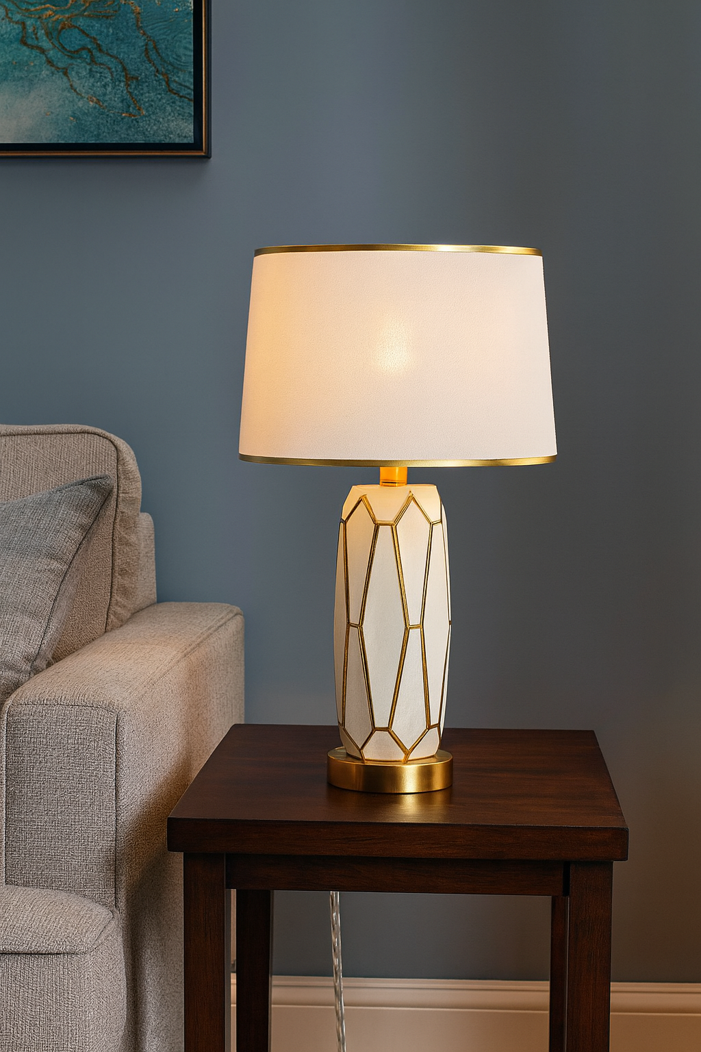 Hdc Nordic Ceramic Electroplating Gold Track Light Body Bedside Desk Bedside Table Lamp