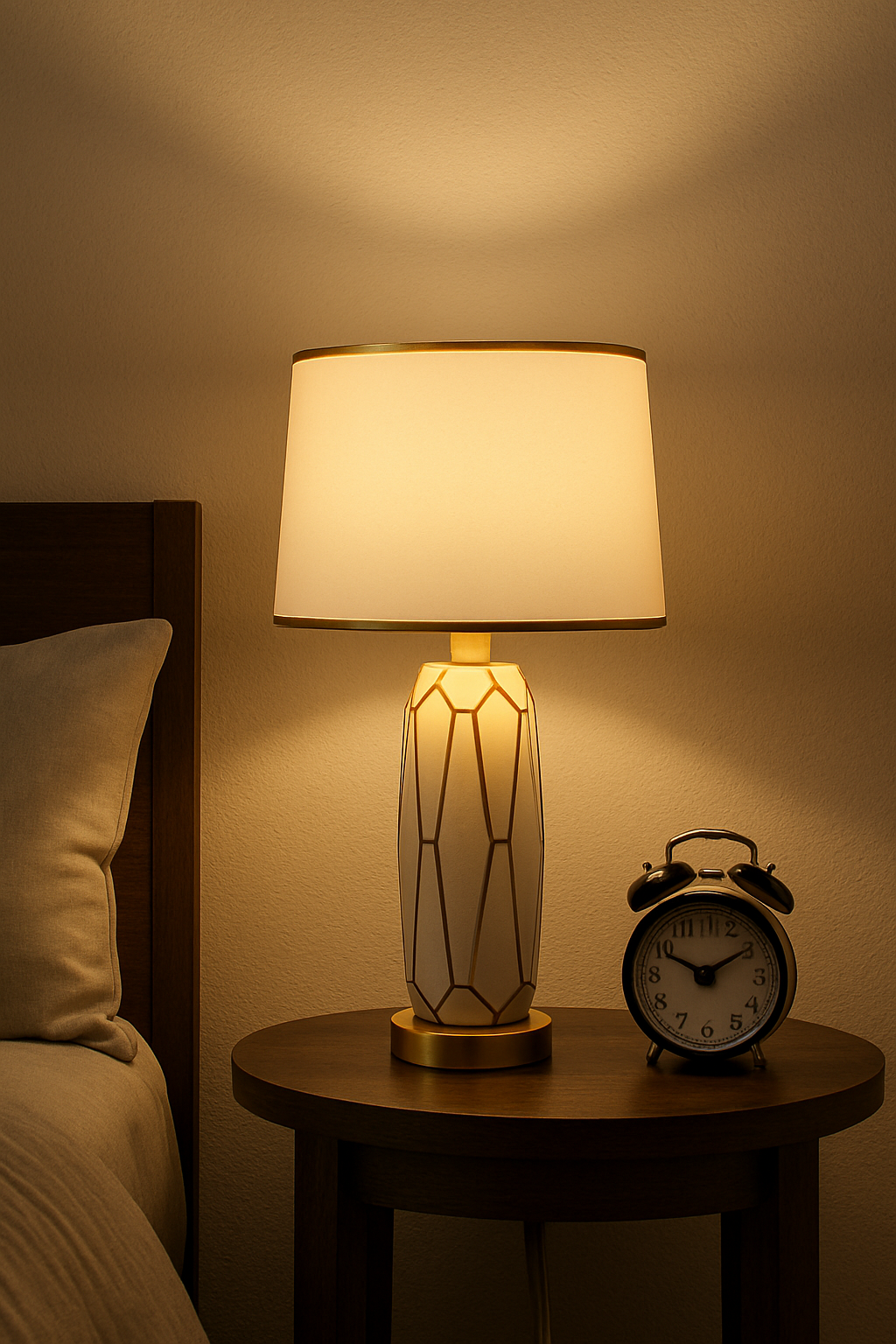 Hdc Nordic Ceramic Electroplating Gold Track Light Body Bedside Desk Bedside Table Lamp