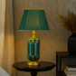 Hdc Ceramic Nightstand Lamp With High-quality fabric lampshade