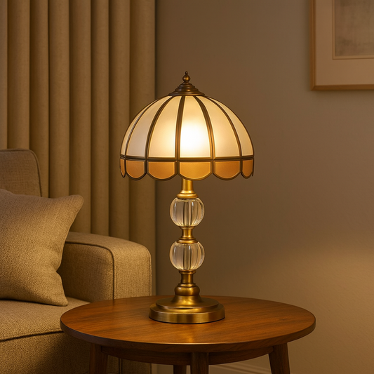 Hdc Vintage Crystal Solder Full Brass Bedside Lamp Hotel Living Room Desk Bedroom Decorative Table Lamp