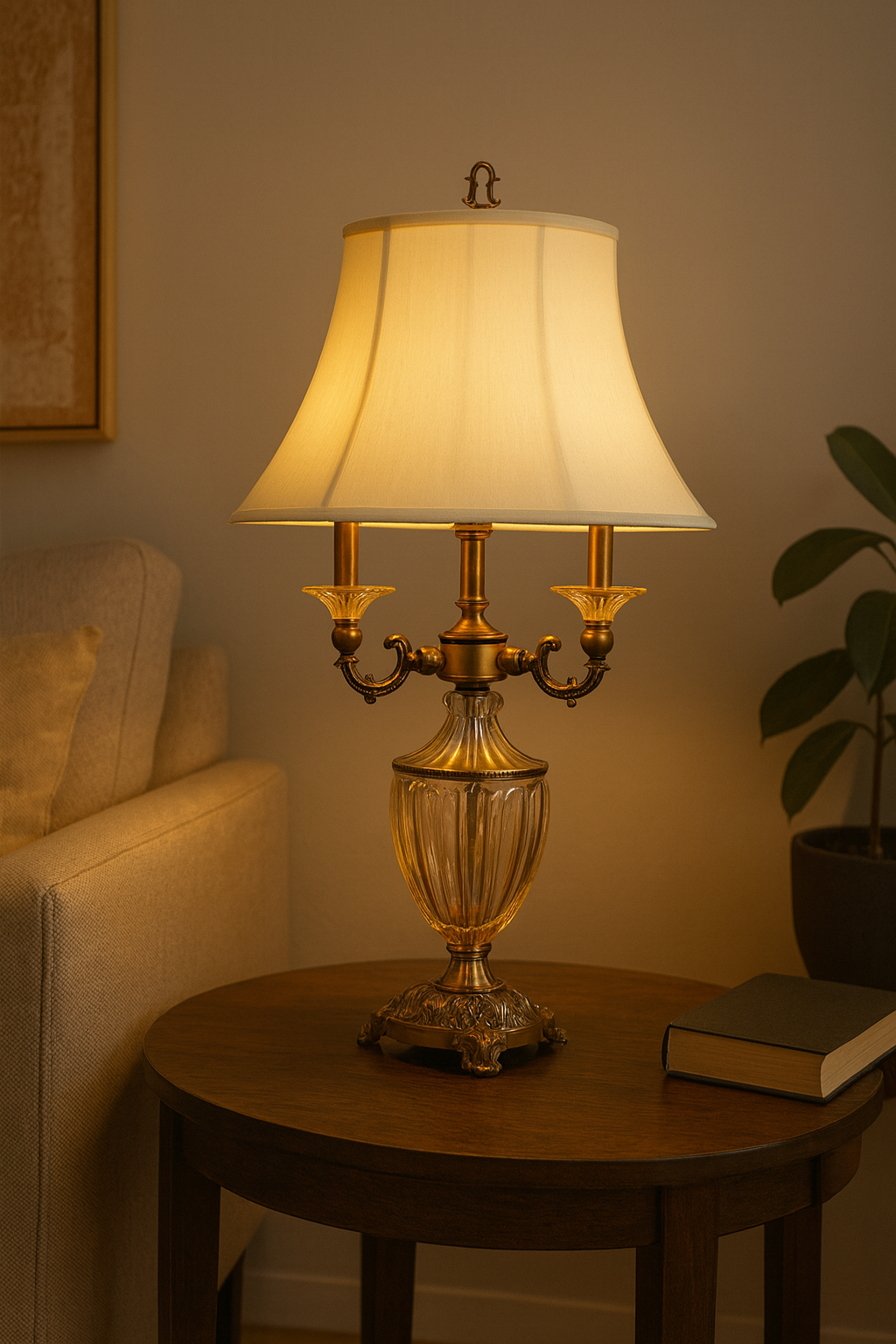 Hdc Three-Headed Candle Crystal European High-end Bedroom Hotel Decorative Table Lamp