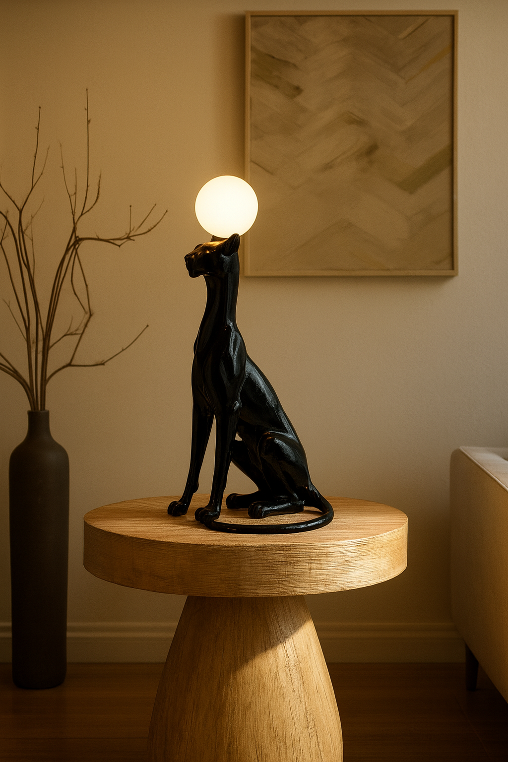 Hdc Black Leopard 54" Novelty Floor Lamp