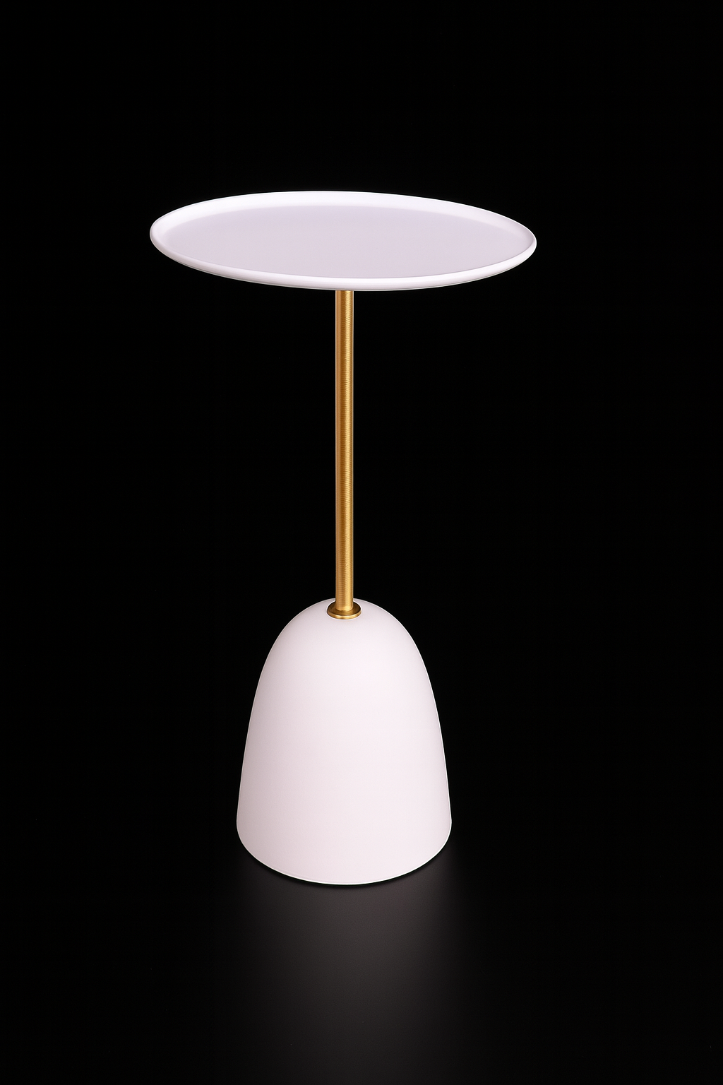 HDC Metal Side Table Tray, Small Accent Table Nightstand for Bedside Or Sofa, Round Bar Table Coffee Table for Living Room, Bedroom, Home, Office (Color : WHITE)