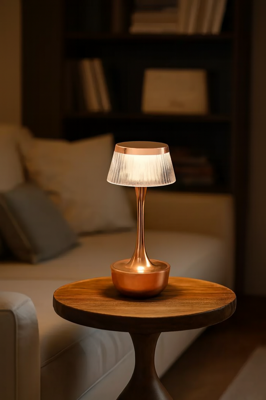 Hdc Mushroom Table Lamp Home Elegant Decorative Living Room Bedside Crystal Desk Lamp Hallway Lamp Living Room Cofe Bar for Bedroom - Rose Gold