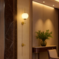 HDC 1200mm Minimalist Vertical Wall Lamp with Frosted Glass Globe Luxury Modern Gold Wall Light