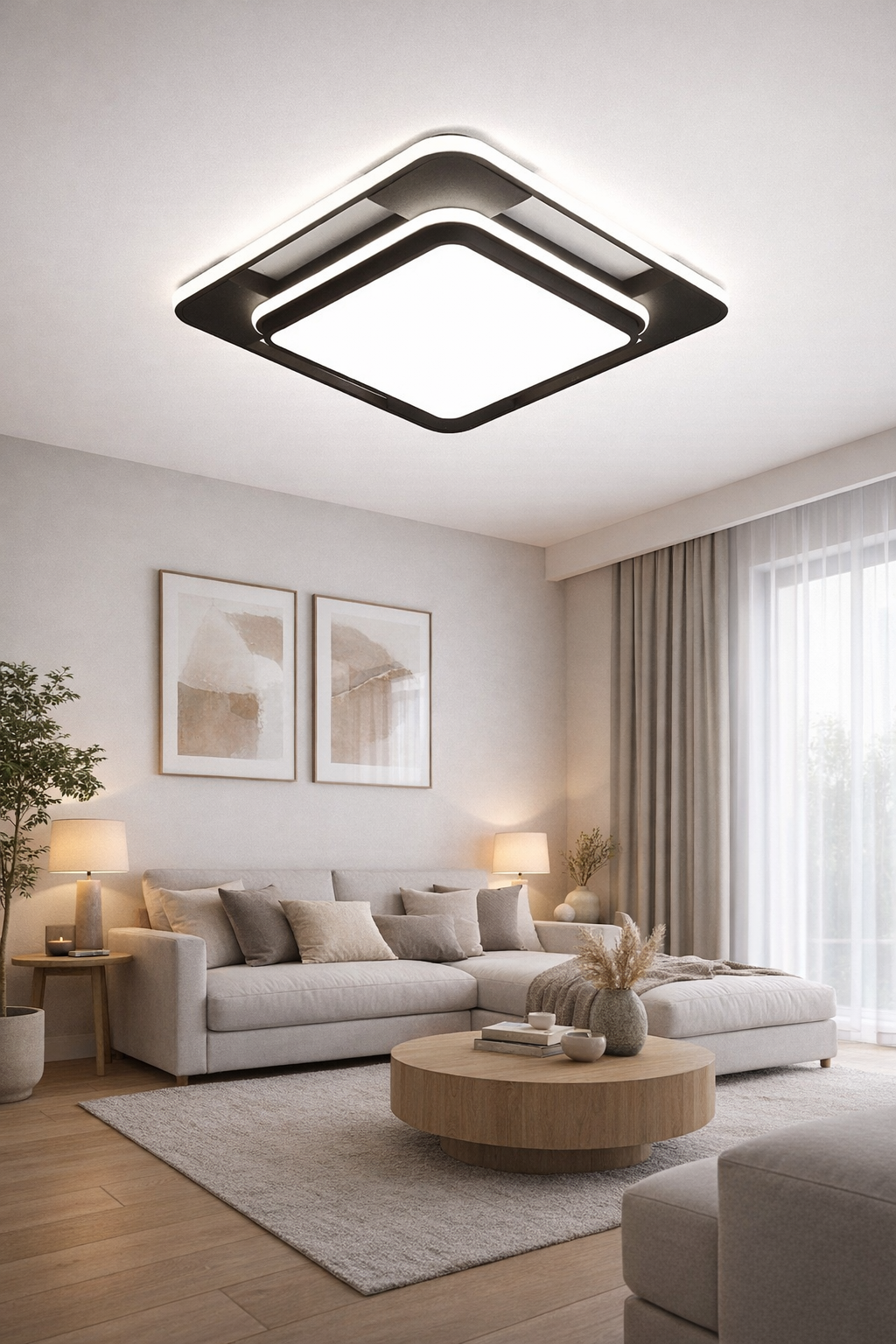 HDC 500MM Square LED Ceiling Light for Bedroom, Living Room