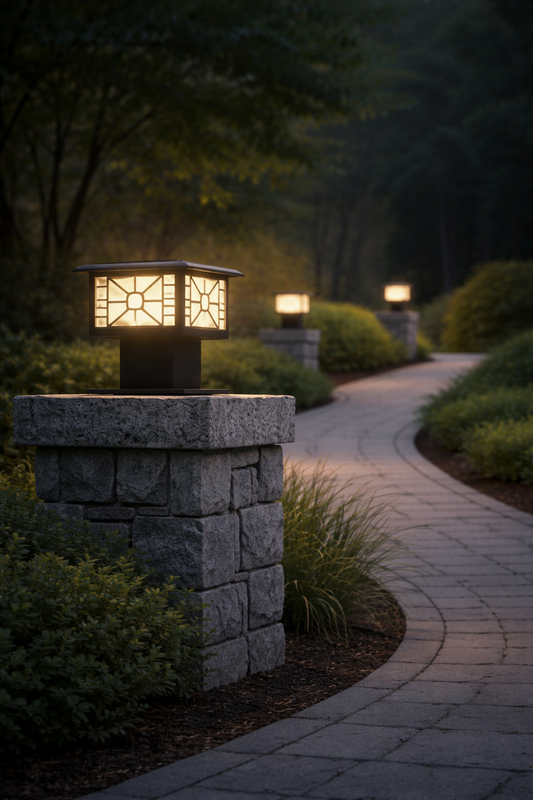 HDC Premium Frosted Glass Outdoor Pillar Gate Light