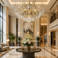 HDC 1200mm Luxury Gold Crystal Drop Chandelier for Double Height Ceiling & Grand Interiors