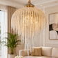 HDC Gold 600mm Luxury Crystal Cascade Chandelier for Bedroom, Lobby