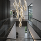 HDC 10 Lights Rose Gold Finish Premium Spiral Crystal Double Height Chandelier for Living Room, Staircase