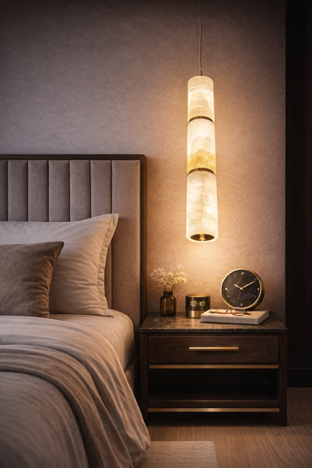 HDC Luxury Cylindrical Marble Pendant Hanging Light