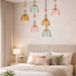 HDC Premium Multicolor Glass Cluster Chandelier Light for Bedroom, Living Room