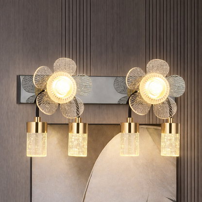 HDC Premium Dual Glow Floral Crystal Mirror Light for Vanity & Bathroom Spaces