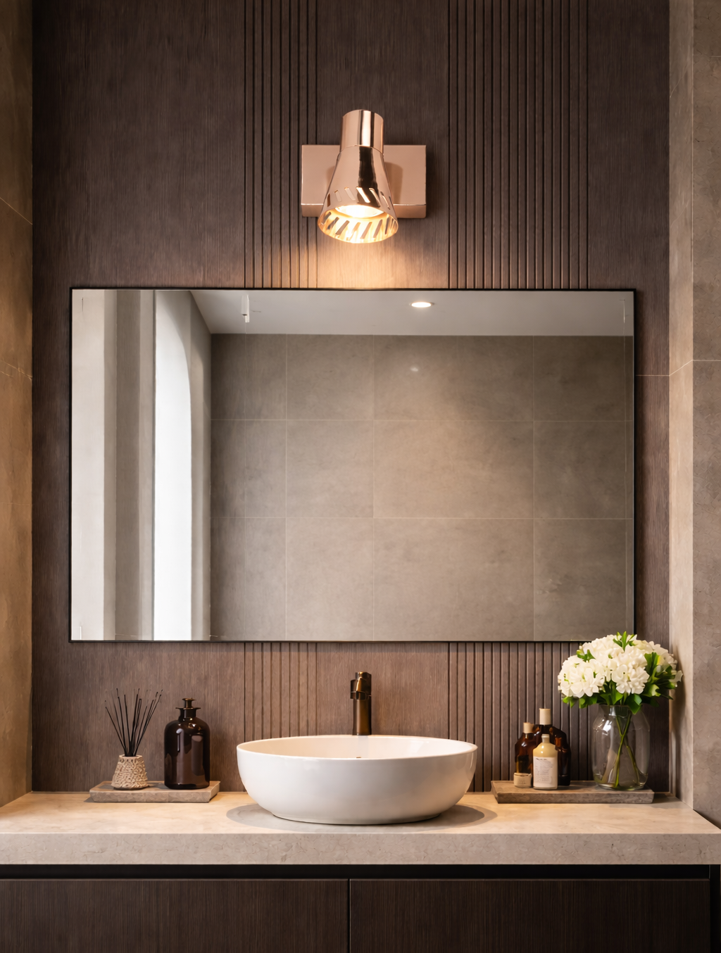 HDC 18/12/6 Watt Premium Rose Gold Finish Adjustable Mirror Light for Bathroom, Vanity
