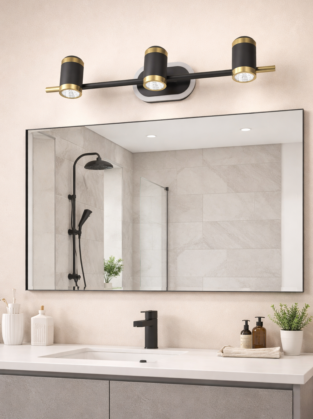 HDC 17/12/7 Watt Premium Dual-Tone Adjustable Mirror Light for Bathroom, Vanity Areas