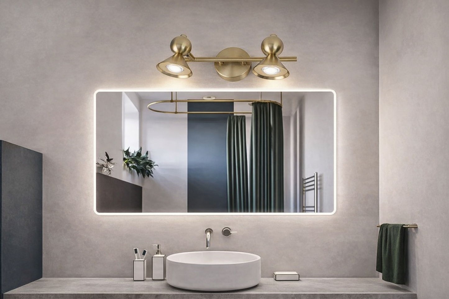 HDC 5/10/15W Adjustable Gold Designer Mirror Light