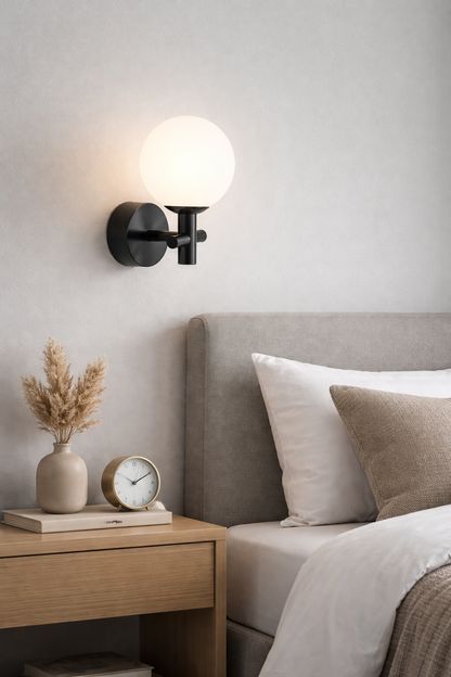 HDC Gold/Black 6 Watt Modern Gold Globe Wall Light for Bedroom, Sitting Room