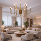 HDC Gold 10/16 Chandelier Ceiling Light for Bedroom, Living Room, Lobby