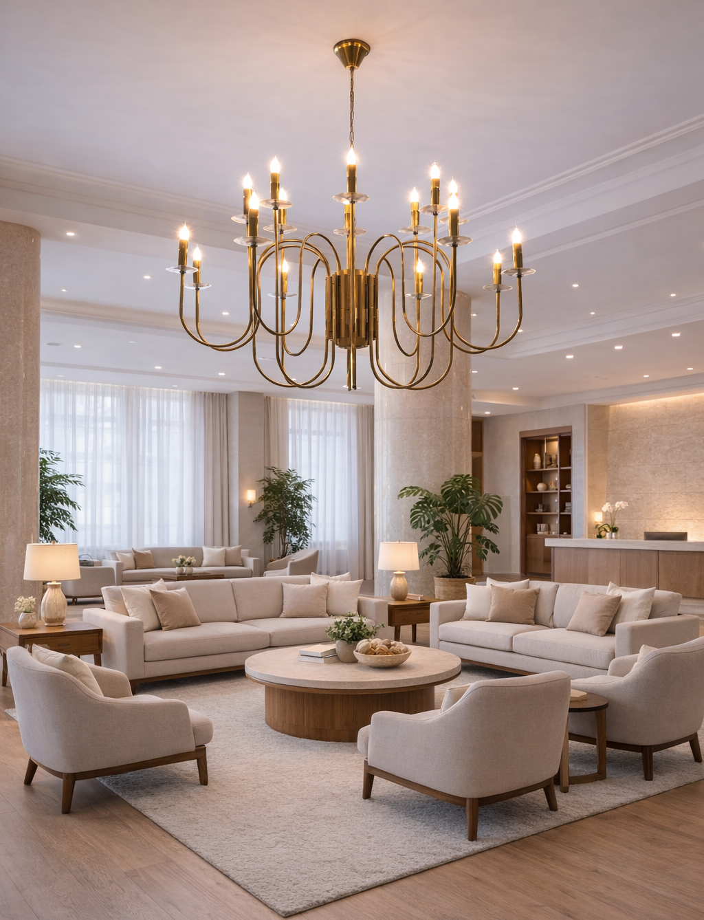 HDC Gold 10/16 Chandelier Ceiling Light for Bedroom, Living Room, Lobby