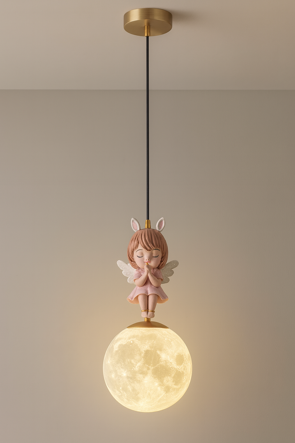 Hdc Kids’ Fairy Moon Pendant Light LED Ceiling Lamp Pendant Light for Childrens Room Bedroom Nursery Kids Lights