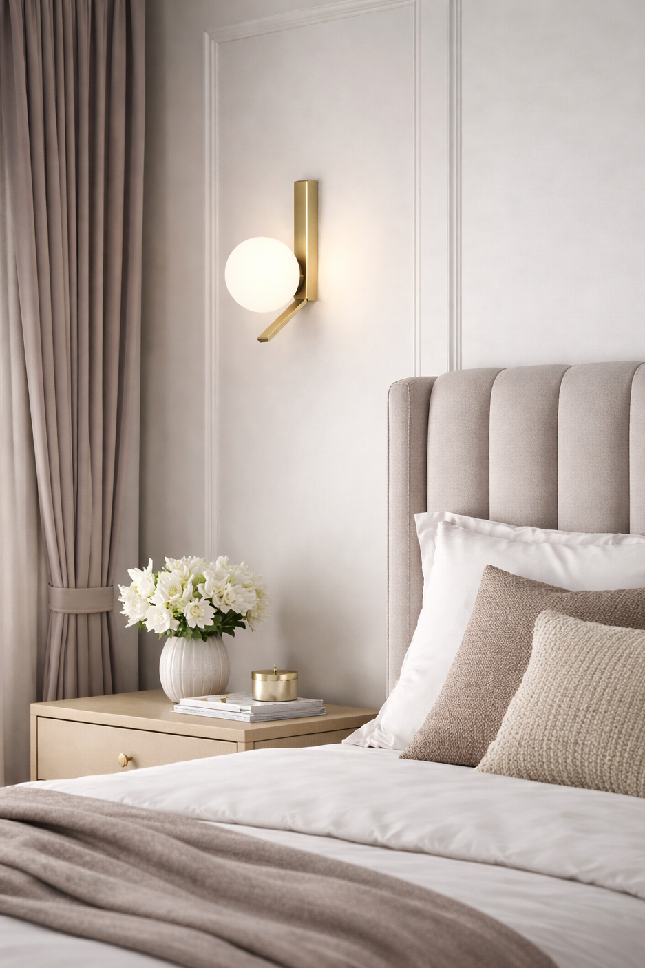 HDC Modern Glass Globe Wall Light For Living Room