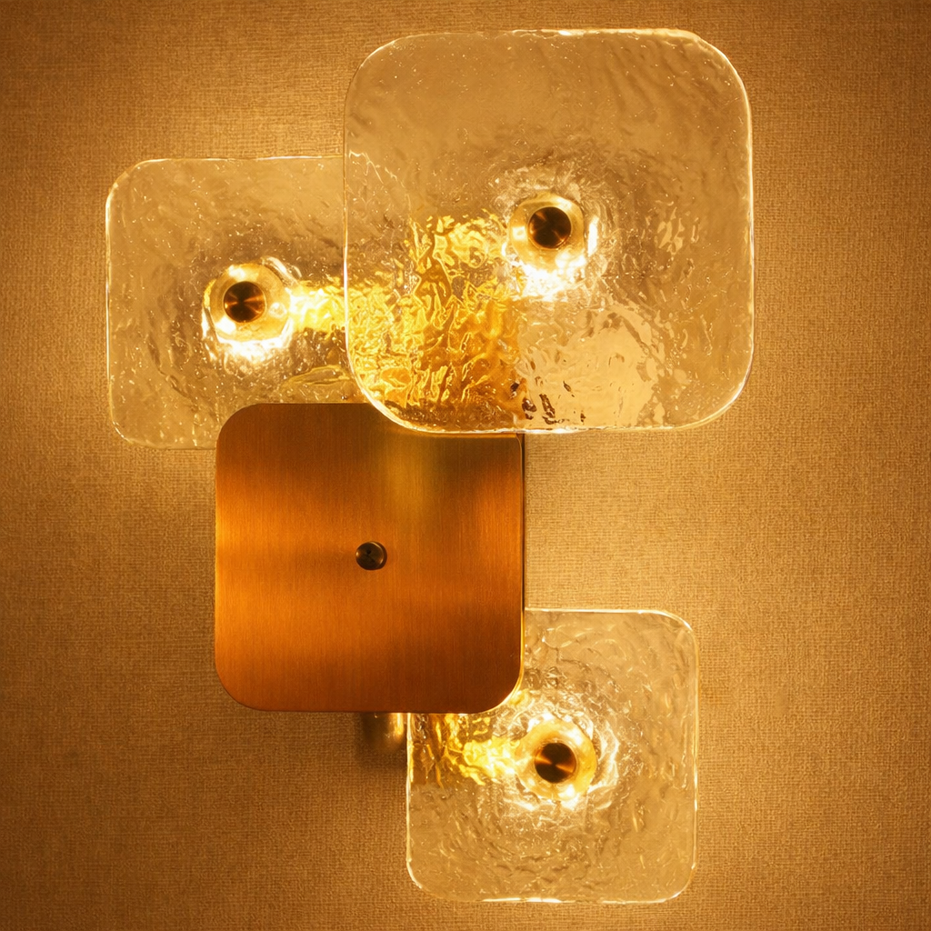 Hdc Modern Led Golden Glass Led Wall Art Lamp - Warm White