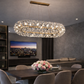 HDC 1000mm Crystal Design Luxury Oval Chandelier Light for Dining