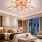 HDC FGD & RGD Finish 5+1 Ring Crystal LED Ceiling Chandelier Light for Living Room