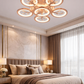 HDC FGD & RGD Finish 5+1 Ring Crystal LED Ceiling Chandelier Light for Living Room
