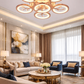 HDC FGD & RGD Finish 5+1 Ring Crystal LED Ceiling Chandelier Light for Living Room
