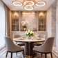 HDC FGD & RGD Finish 5+1 Ring Crystal LED Ceiling Chandelier Light for Living Room