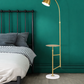 HDC Luxury Gold Floor Lamp with Side Table – Modern Bedside & Living Room Standing Light