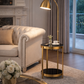 HDC Luxury Gold Floor Lamp with Side Table & Wireless Charging For Living Room