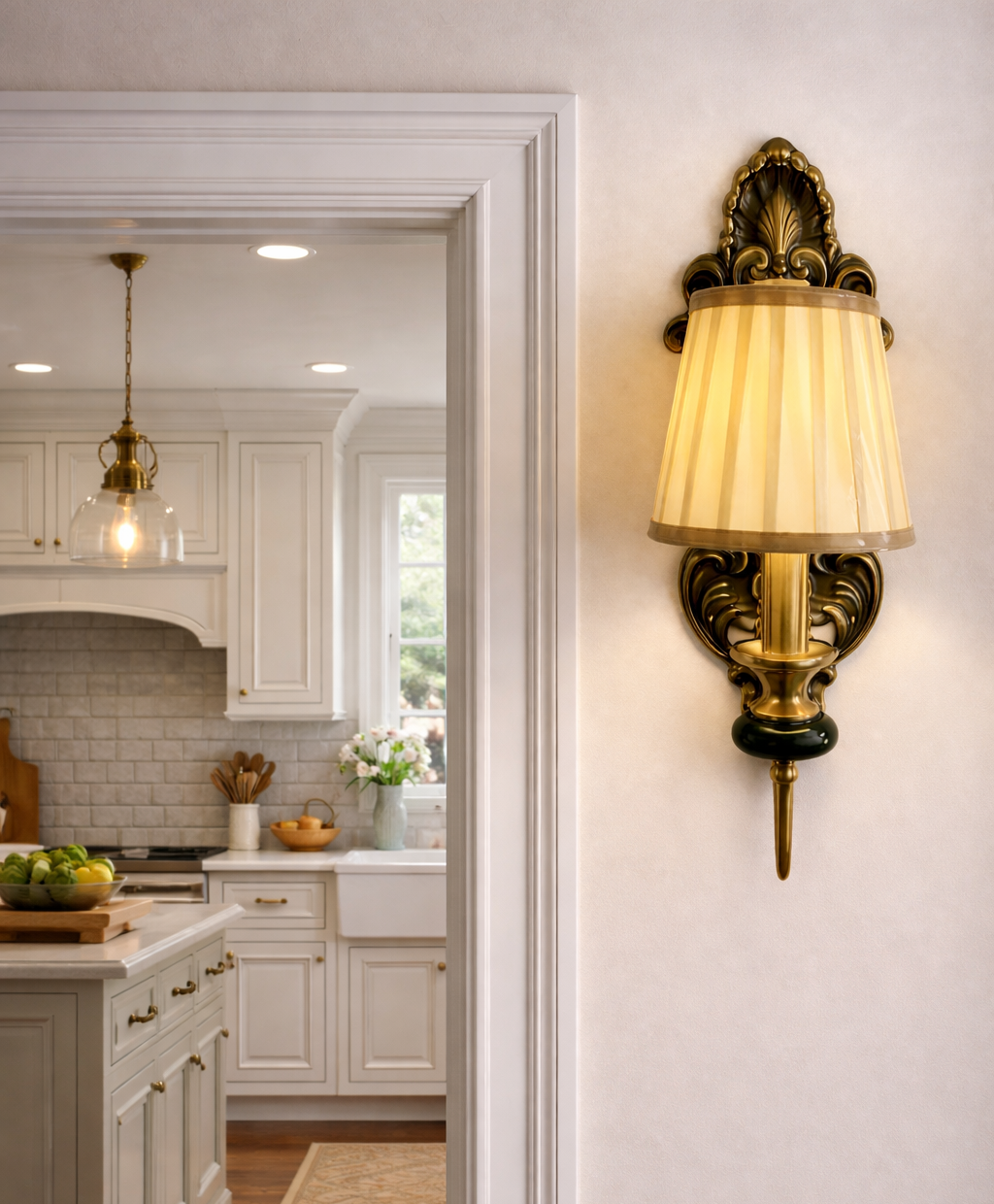 HDC Luxury Classic Fabric Shade Wall Light for Living Room