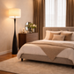HDC Luxury Modern Black Floor Lamp with Fabric Shade