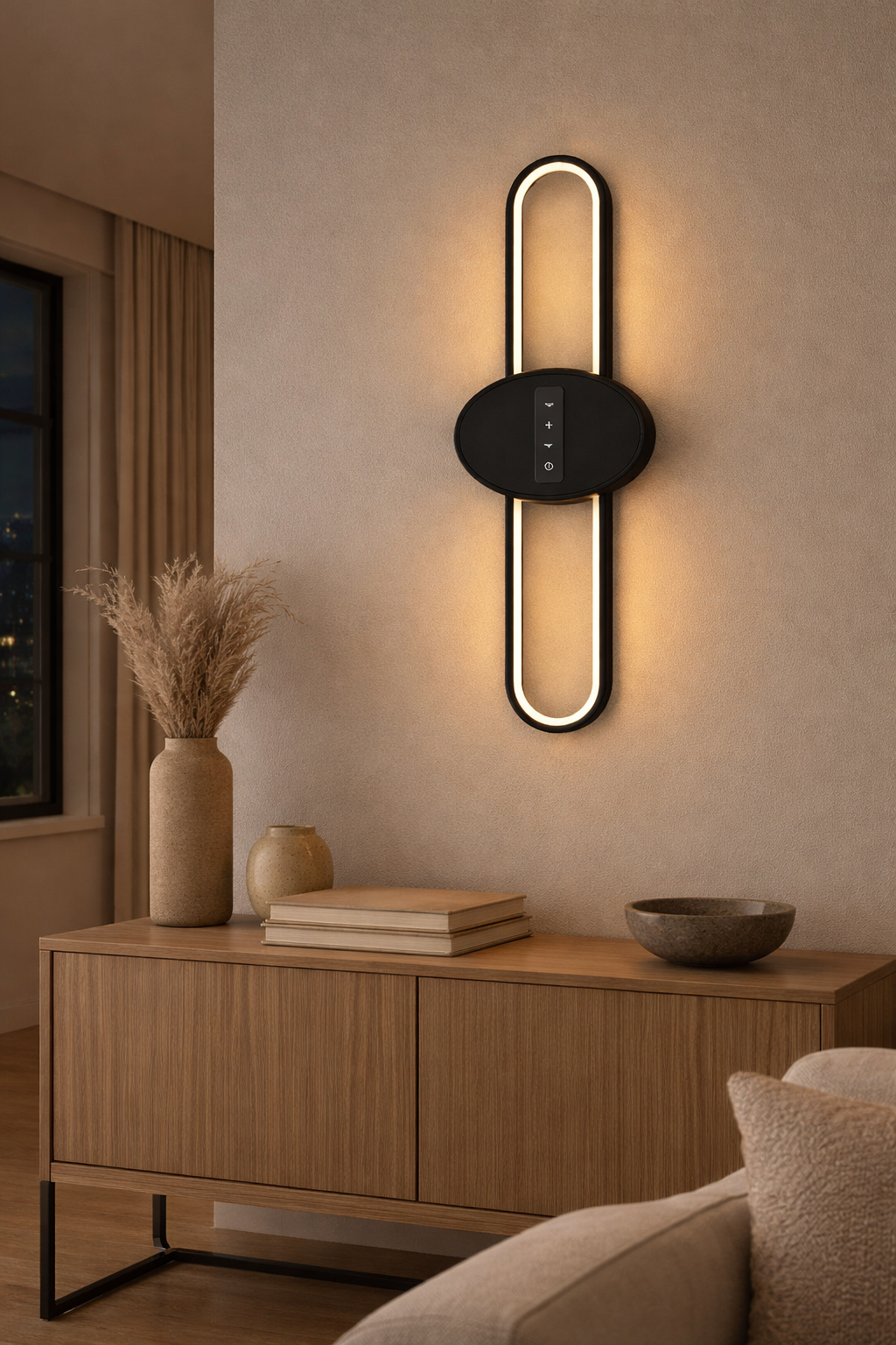 HDC Modern LED Wall Light with Touch Control Panel | 3 Color Modes & Adjustable Brightness for Bedroom, Living Room & Lobby